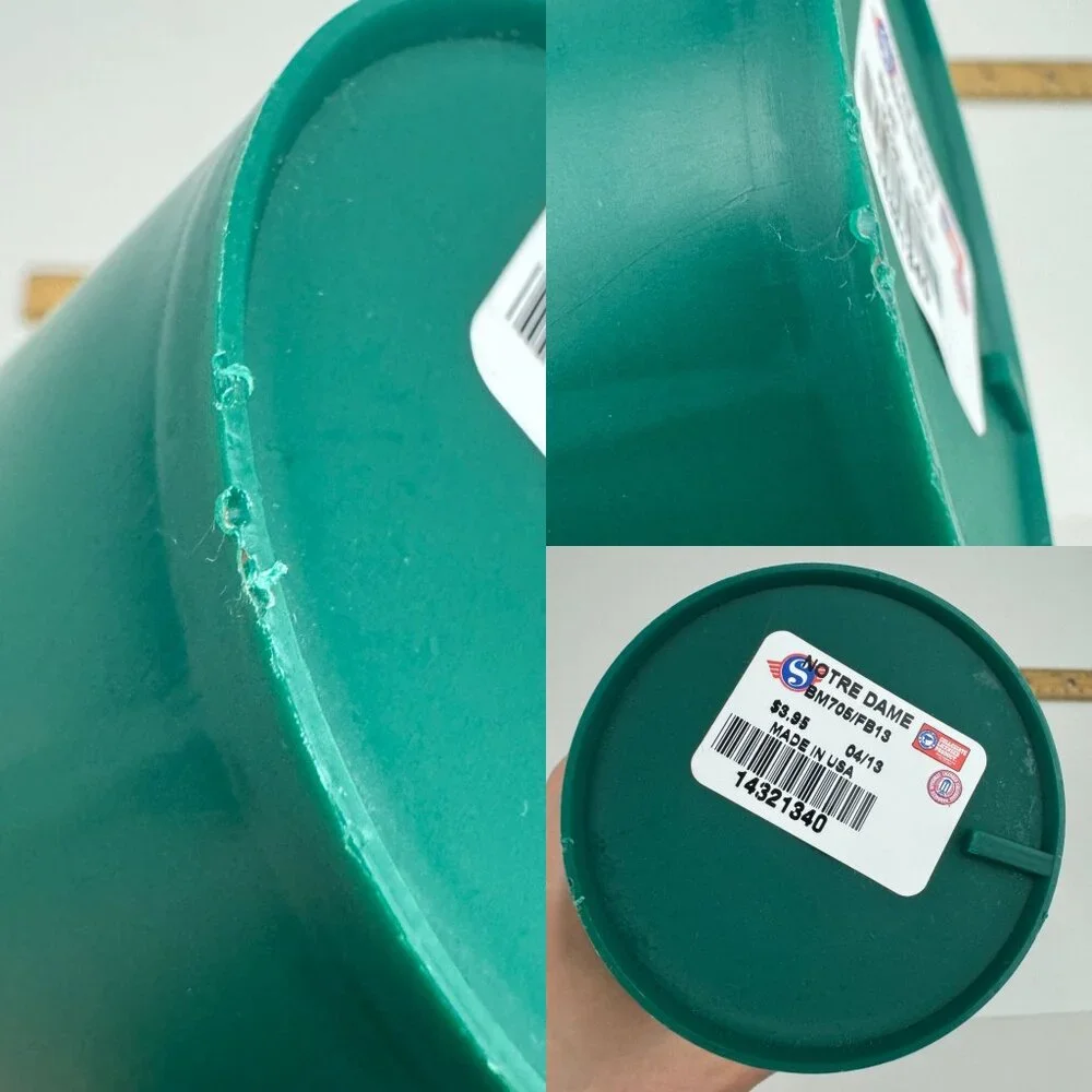 Plastic 2013 Green Notre Dame Football Fighting Irish‎ Drinking Cup w Schedule